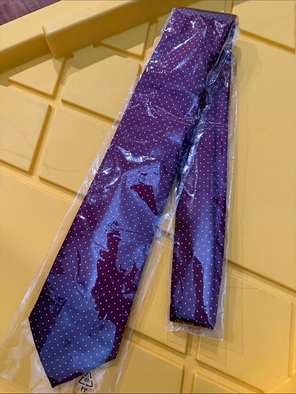 The Tie Bar Burgundy Polka Dot 100% Silk Tie